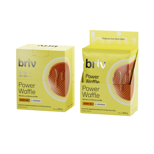 Pré-Treino Display Power Waffle 6 unid - Briv