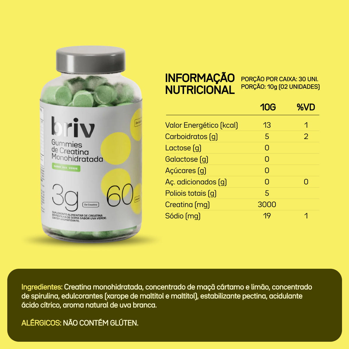 Kit 3 Gummies de Creatina BRIV